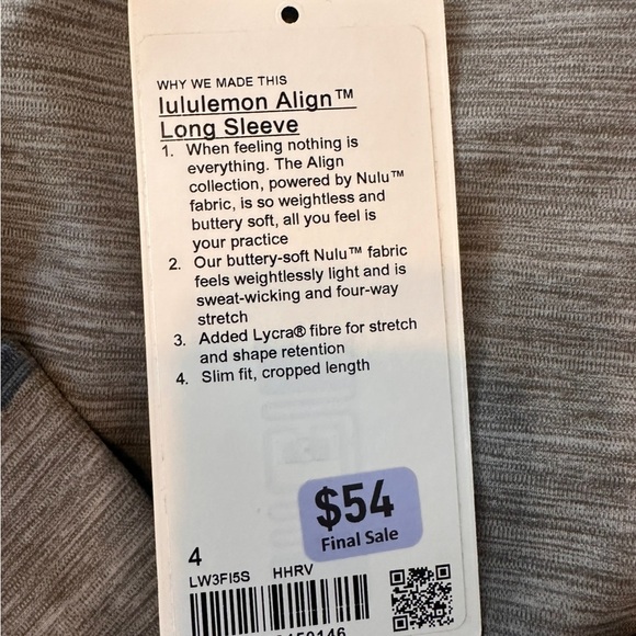 lululemon align long sleeve size 4 - Picture 5 of 6